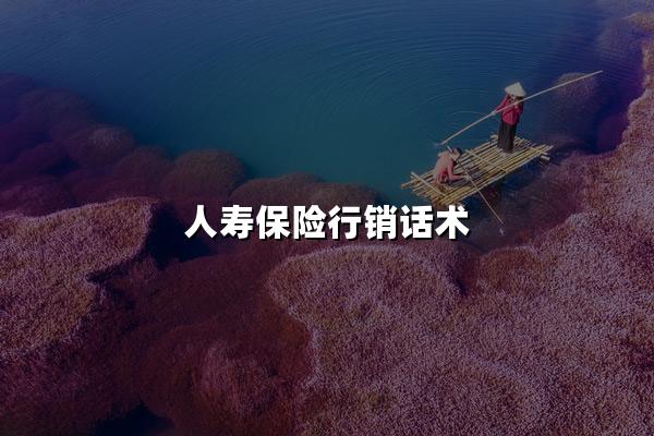 人寿保险行销话术