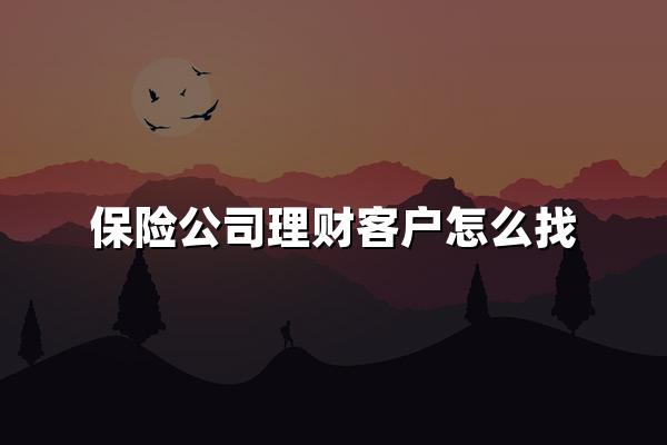 保险公司理财客户怎么找