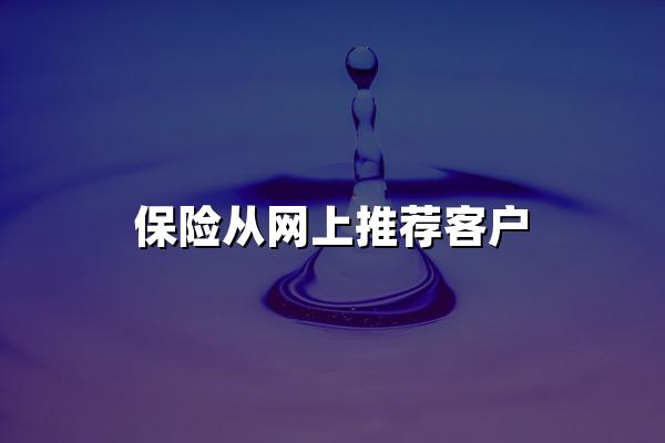 保险从网上推荐客户