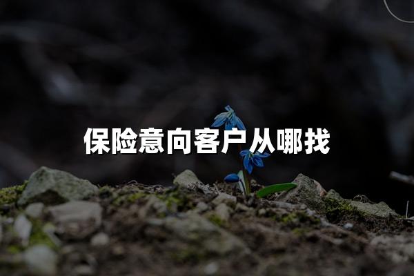 保险意向客户从哪找