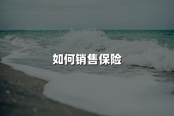 如何销售保险