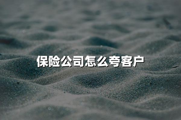 保险公司怎么夸客户