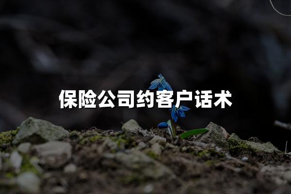 保险公司约客户话术