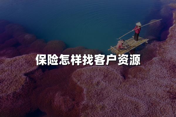 保险怎样找客户资源