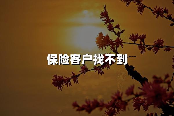 保险客户找不到