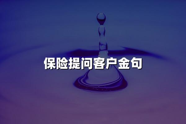 保险提问客户金句