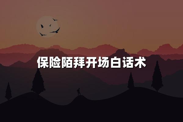 保险陌拜开场白话术