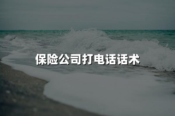 保险公司打电话话术