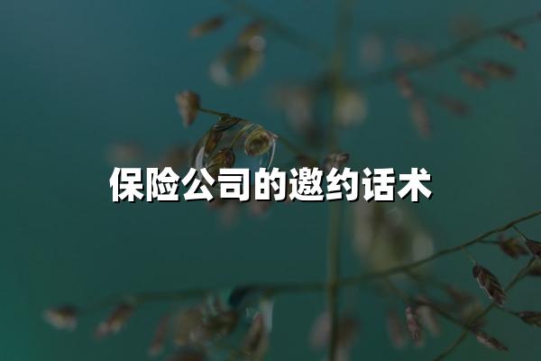 保险公司的邀约话术