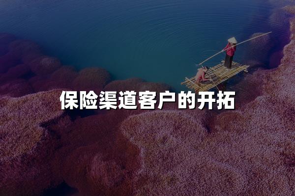 保险渠道客户的开拓