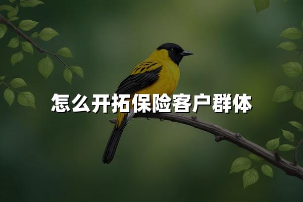 怎么开拓保险客户群体