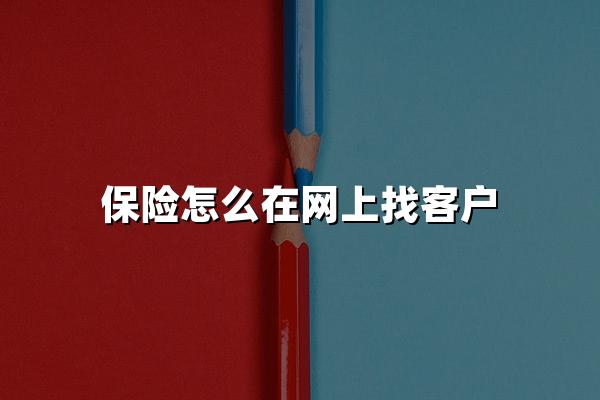 保险怎么在网上找客户