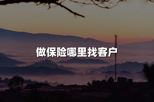 做保险哪里找客户