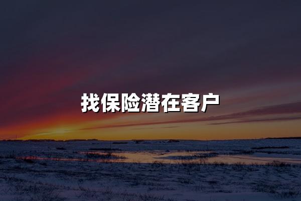 找保险潜在客户