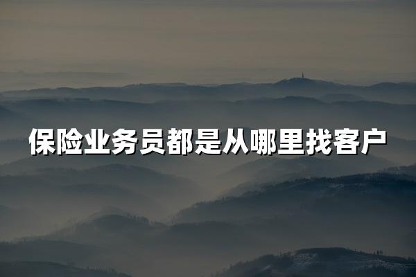 保险业务员都是从哪里找客户