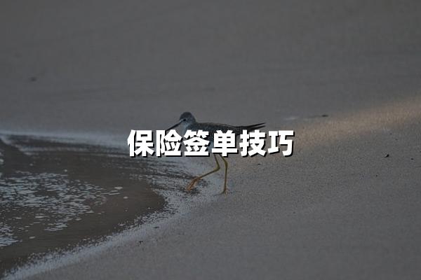 保险签单技巧