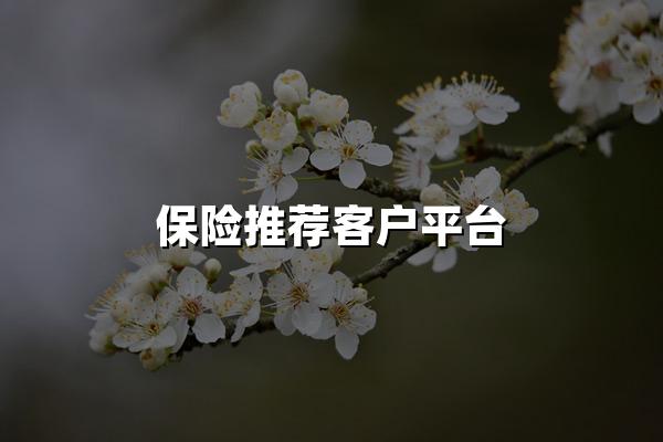 保险推荐客户平台