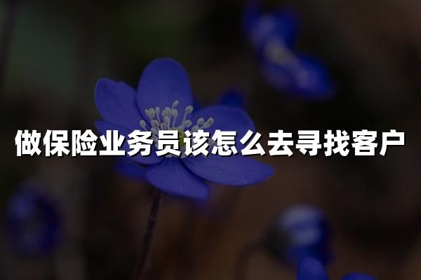 做保险业务员该怎么去寻找客户