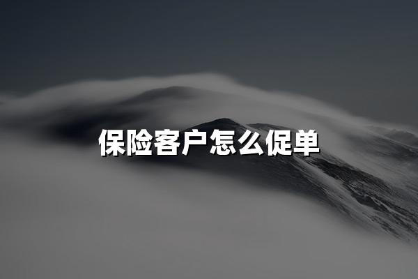 保险客户怎么促单